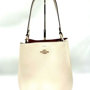 Coach Town Bucket Bag in Chalk Pebbled Leather #1006